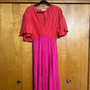 Color block maxi dress